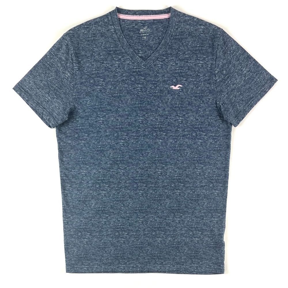 Hollister Co. Must-Have Navy Blue Stripe Icon V-Neck Tee - Picture 2 of 7
